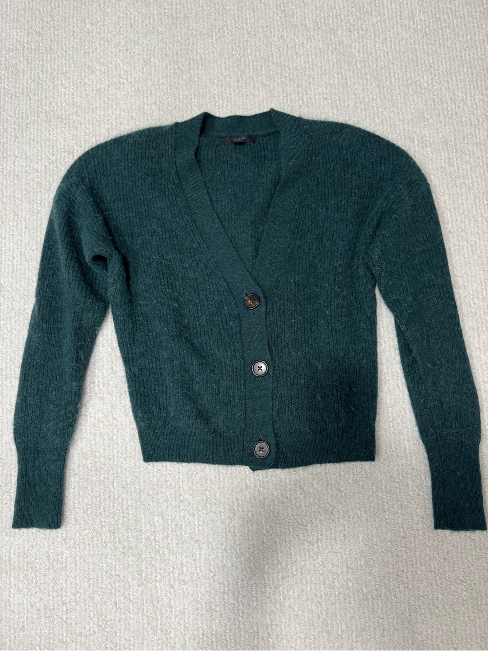 J. Crew hunter green cropped cardigan size S